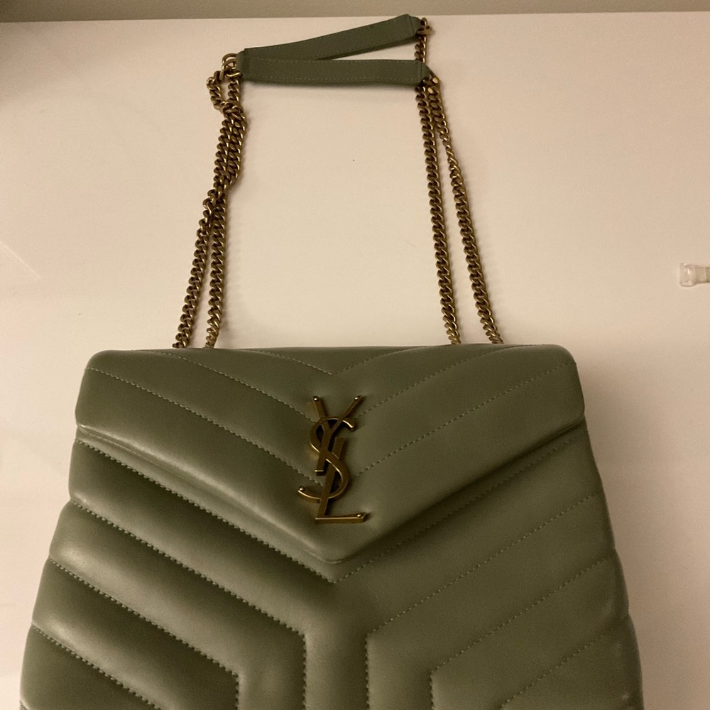 Brand New SS23 Yves Saint Laurent LouLou bag (small). In newest color Sage Green - Picture 5 of 10